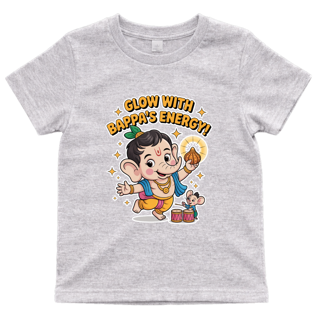 Glow With Bappa’s Energy – Kids Ganesha T-Shirt