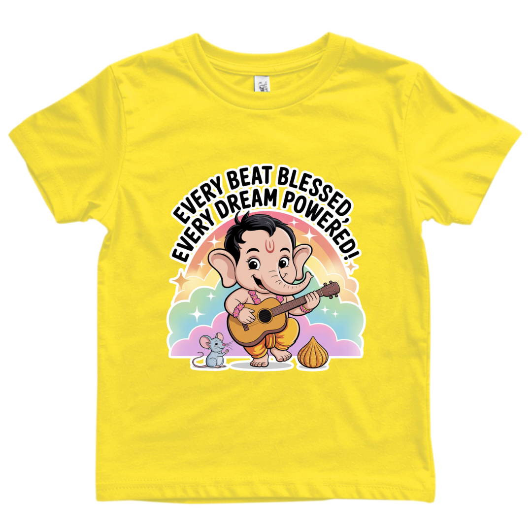 Every Beat Blessed Dream Powered – Kids Printed T-Shirt